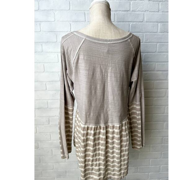 Mur Mur Medium Weight Scoop Neck Long Sleeve Striped Tunic-sz L - Picture 2 of 6